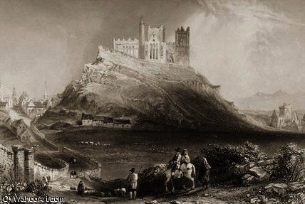 WikiOO.org - אנציקלופדיה לאמנויות יפות - ציור, יצירות אמנות William Henry Bartlett - The Rock of Cashel