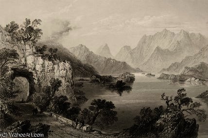 WikiOO.org - Εγκυκλοπαίδεια Καλών Τεχνών - Ζωγραφική, έργα τέχνης William Henry Bartlett - The Upper Lake at Killarney