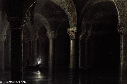 WikiOO.org - Encyclopedia of Fine Arts - Maleri, Artwork William Henry Bartlett - Yere batan serai istanbul