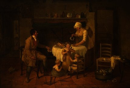 WikiOO.org - Encyclopedia of Fine Arts - Målning, konstverk William Henry Knight - Dinner time
