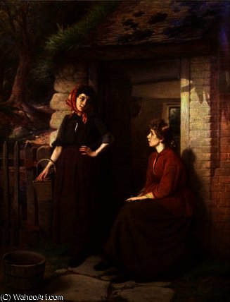 WikiOO.org - Εγκυκλοπαίδεια Καλών Τεχνών - Ζωγραφική, έργα τέχνης William Henry Midwood - Village gossip