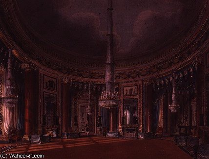 Wikioo.org - The Encyclopedia of Fine Arts - Painting, Artwork by William Henry Pyne - Carlton House, the Circular Room