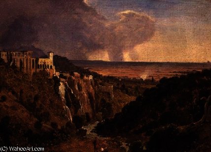WikiOO.org - Enciklopedija dailės - Tapyba, meno kuriniai William James Linton - Tivoli and the Countryside Beyond