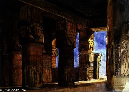 Wikioo.org - The Encyclopedia of Fine Arts - Painting, Artwork by William James Muller - Temple of Denderah, Upper Egypt on
