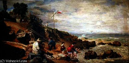 WikiOO.org - Енциклопедія образотворчого мистецтва - Живопис, Картини
 William Samuel Parrott - Sea View, Isle of Wight