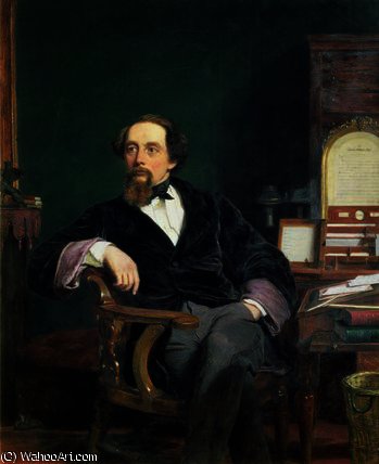 WikiOO.org - Encyclopedia of Fine Arts - Maleri, Artwork William Powell Frith - Portrait of Charles Dickens
