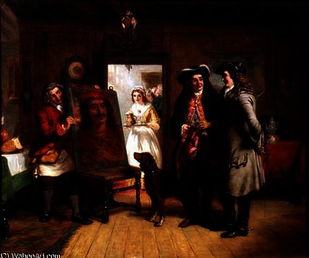 WikiOO.org - Encyclopedia of Fine Arts - Schilderen, Artwork William Powell Frith - Sir Roger de Coverley and Addison with 'The Saracen's Head'