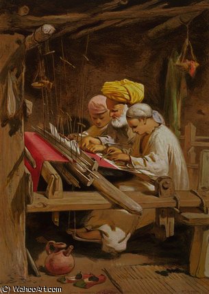 WikiOO.org - Encyclopedia of Fine Arts - Schilderen, Artwork William Simpson - Cashmere shawls - weaving