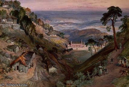 Wikioo.org - The Encyclopedia of Fine Arts - Painting, Artwork by William Simpson - The plains, landour church, mussoorie