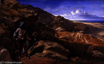 Wikioo.org - The Encyclopedia of Fine Arts - Painting, Artwork by William Simpson - Two Bandits in the Hills