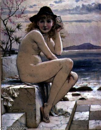 WikiOO.org - Encyclopedia of Fine Arts - Maľba, Artwork William Stephen Coleman - Girl with Shell
