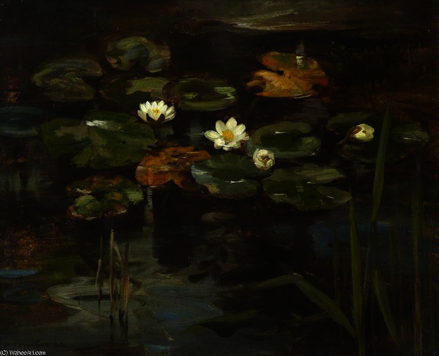 Wikioo.org – La Enciclopedia de las Bellas Artes - Pintura, Obras de arte de William Stewart Macgeorge - lirios del agua