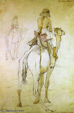 Wikioo.org - The Encyclopedia of Fine Arts - Painting, Artwork by William Strutt - Study of a man on a camel