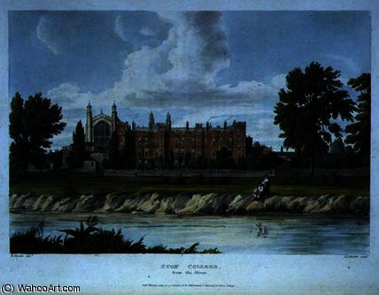 Wikioo.org - สารานุกรมวิจิตรศิลป์ - จิตรกรรม William Westall - Eton College from the River