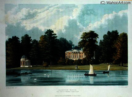Wikioo.org - Encyklopedia Sztuk Pięknych - Malarstwo, Grafika William Westall - Hampton house,
