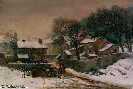 WikiOO.org - Encyclopedia of Fine Arts - Malba, Artwork William Arnold Woodhouse - Heysham in Winter