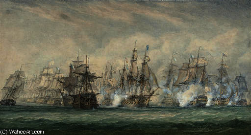 Wikioo.org - The Encyclopedia of Fine Arts - Painting, Artwork by John Christian Schetky - The battle of the saintes