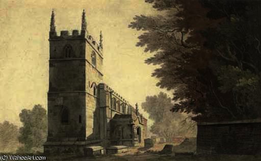 WikiOO.org - Encyclopedia of Fine Arts - Maleri, Artwork John Claude Nattes - The south-western aspect of belton church, lincolnshire