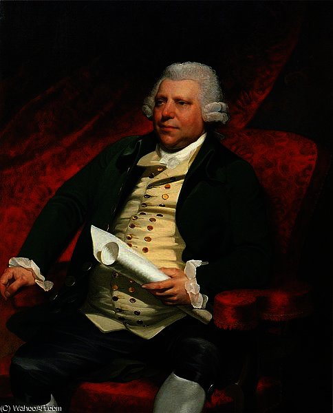 WikiOO.org - Güzel Sanatlar Ansiklopedisi - Resim, Resimler Mather Brown - Portrait of Sir Richard Arkwright