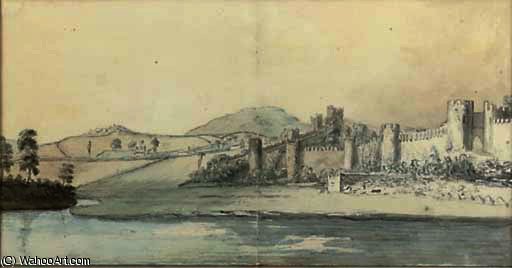 Wikioo.org - The Encyclopedia of Fine Arts - Painting, Artwork by Moses Griffith - The battlements of conway castle