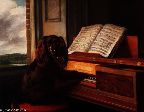 WikiOO.org - Encyclopedia of Fine Arts - Lukisan, Artwork George Philip Reinagle - Portrait of an extraordinary musical dog