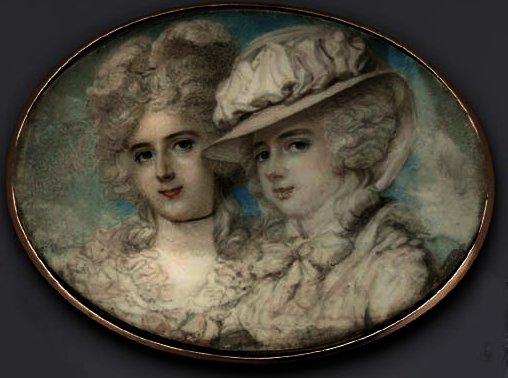 Wikioo.org - สารานุกรมวิจิตรศิลป์ - จิตรกรรม Richard Cosway - The waldegrave sisters - lady anna horatia and lady charlotte maria