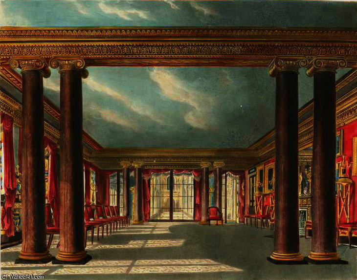WikiOO.org - Encyclopedia of Fine Arts - Maleri, Artwork Charles Wild - Carlton house, dining room