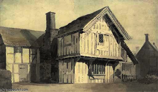 WikiOO.org - Encyclopedia of Fine Arts - Maleri, Artwork Cornelius Varley - An ale house, formerly a chapel