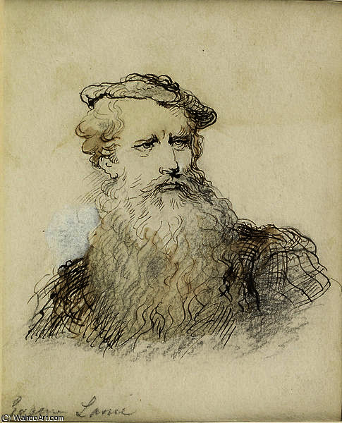 WikiOO.org - Encyclopedia of Fine Arts - Maleri, Artwork Eugene Louis Lami - Portrait of a Bearded Man