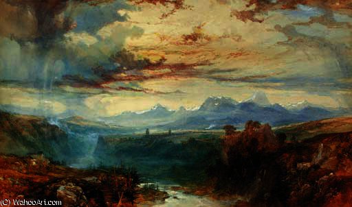 WikiOO.org - Güzel Sanatlar Ansiklopedisi - Resim, Resimler James Baker Pyne - An swiss alpine landscape