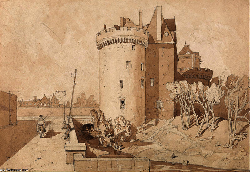 WikiOO.org - Енциклопедия за изящни изкуства - Живопис, Произведения на изкуството John Sell Cotman - Castle at Alencon