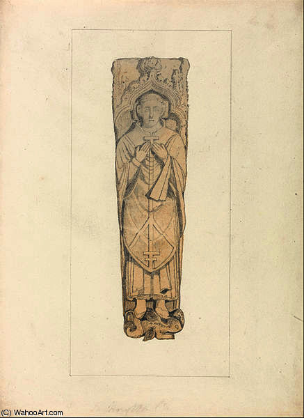 Wikioo.org - สารานุกรมวิจิตรศิลป์ - จิตรกรรม John Sell Cotman - Study of a Coffin Lid from Houghton Churchyard, Norfolk