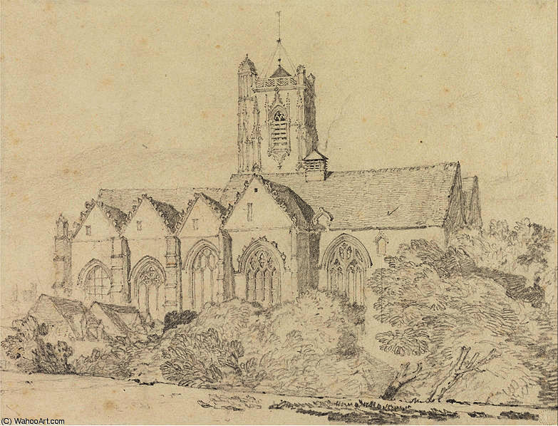 Wikioo.org - The Encyclopedia of Fine Arts - Painting, Artwork by John Sell Cotman - The Church of St. John, Peronne (Somme)