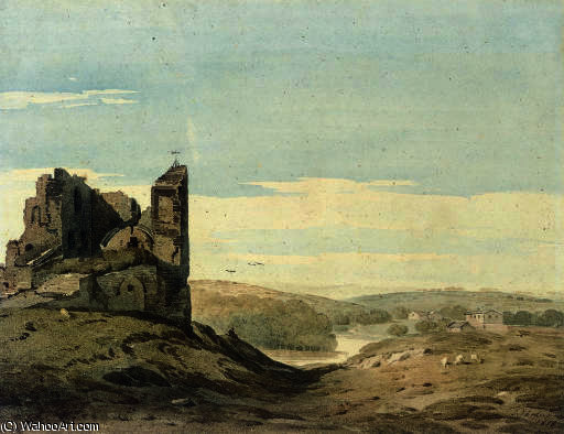 WikiOO.org - Enciklopedija likovnih umjetnosti - Slikarstvo, umjetnička djela John Varley I (The Older) - Knaresborough castle, yorkshire
