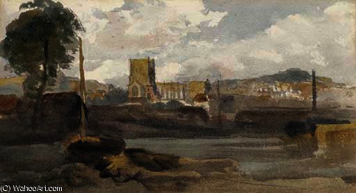 Wikioo.org - The Encyclopedia of Fine Arts - Painting, Artwork by Peter De Wint - Bristol cathedral from the south