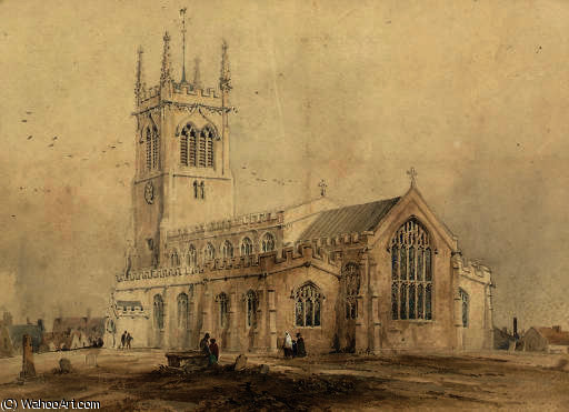 Wikioo.org - The Encyclopedia of Fine Arts - Painting, Artwork by Samuel Prout - Ilford church