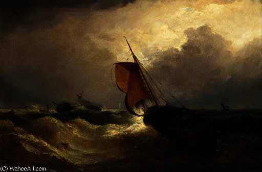 WikiOO.org - Enciklopedija likovnih umjetnosti - Slikarstvo, umjetnička djela Adolphus Knell - The bay of ostende - a break in the clouds