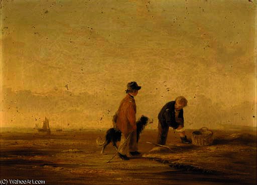WikiOO.org - Encyclopedia of Fine Arts - Festés, Grafika William Collins - The end of the day; and boys crabbing