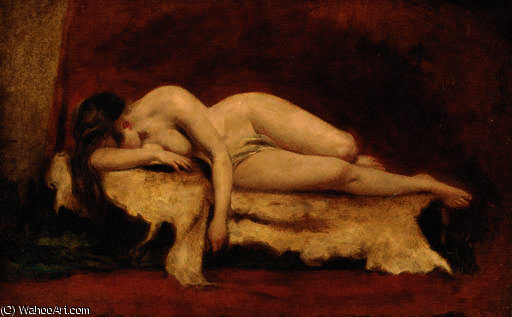 Wikioo.org - The Encyclopedia of Fine Arts - Painting, Artwork by William Etty - Study of a reclining female nude