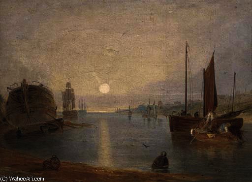 WikiOO.org - Encyclopedia of Fine Arts - Festés, Grafika Alfred Stannard - On the yare at sunset