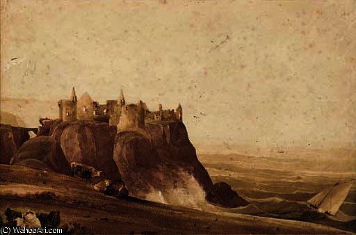 WikiOO.org - Enciclopédia das Belas Artes - Pintura, Arte por Andrew Nicholl - Dunluce castle, co. antrim