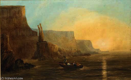 Wikioo.org - The Encyclopedia of Fine Arts - Painting, Artwork by Andrew Nicholl - Pleaskin head, co. antrim
