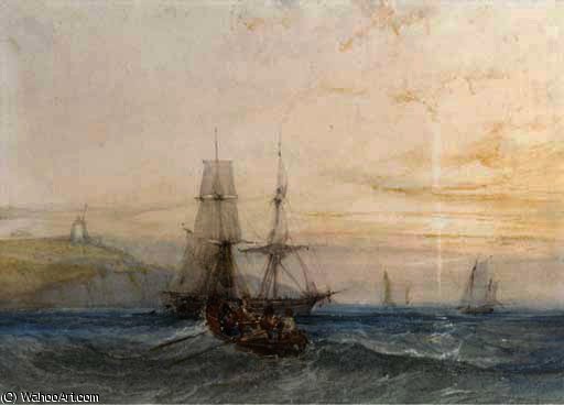 WikiOO.org - Енциклопедія образотворчого мистецтва - Живопис, Картини
 Charles Bentley - Shipping off a coast