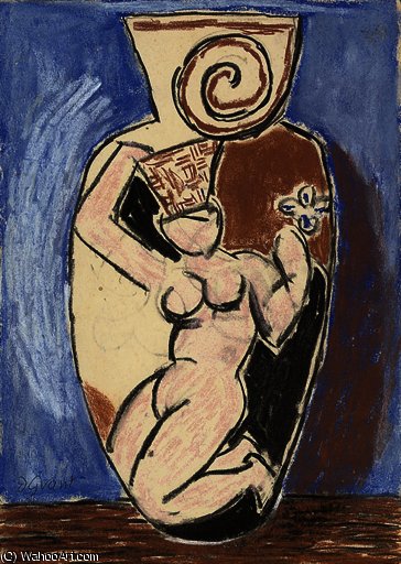 WikiOO.org - Encyclopedia of Fine Arts - Maľba, Artwork Duncan Grant - Standing vase