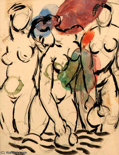 Wikioo.org - The Encyclopedia of Fine Arts - Painting, Artwork by Duncan Grant - Three graces