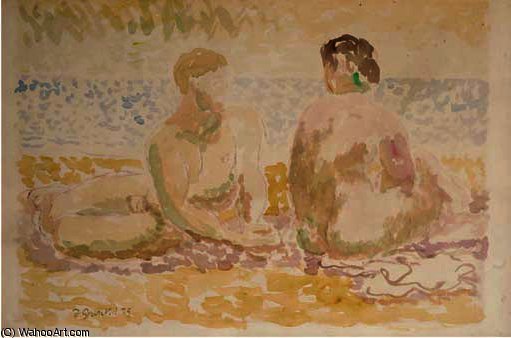 Wikioo.org - สารานุกรมวิจิตรศิลป์ - จิตรกรรม Duncan Grant - Two figures on a beach