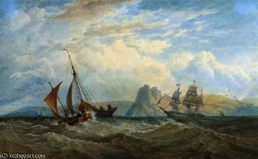Wikioo.org - The Encyclopedia of Fine Arts - Painting, Artwork by Edward Duncan - A merchantman and local craft off the south wales' coast