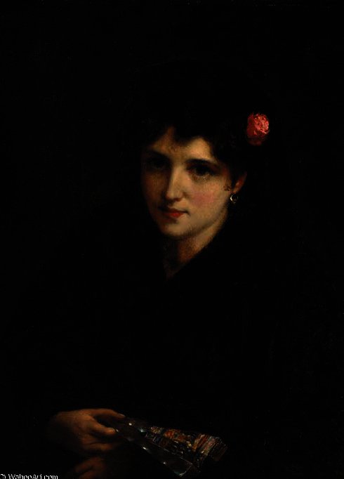 WikiOO.org - Encyclopedia of Fine Arts - Maľba, Artwork William Oliver - Portrait of a spanish beauty