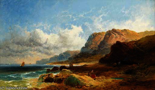 WikiOO.org - Encyclopedia of Fine Arts - Maľba, Artwork Joseph Horlor - Fisherfolk on the shore