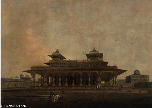 WikiOO.org - Enciklopedija dailės - Tapyba, meno kuriniai Thomas And William Daniell - Part of the palace in the fort of allahabad
